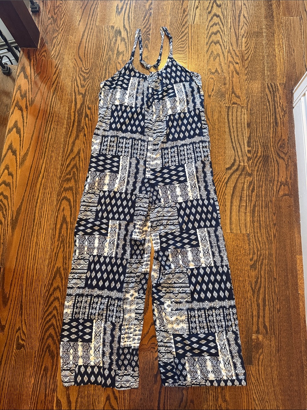 Millau size S Navy & White Patterned Women's Jumpsuit